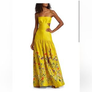 NWT Silvia Tcherassi yellow floral maxi dress